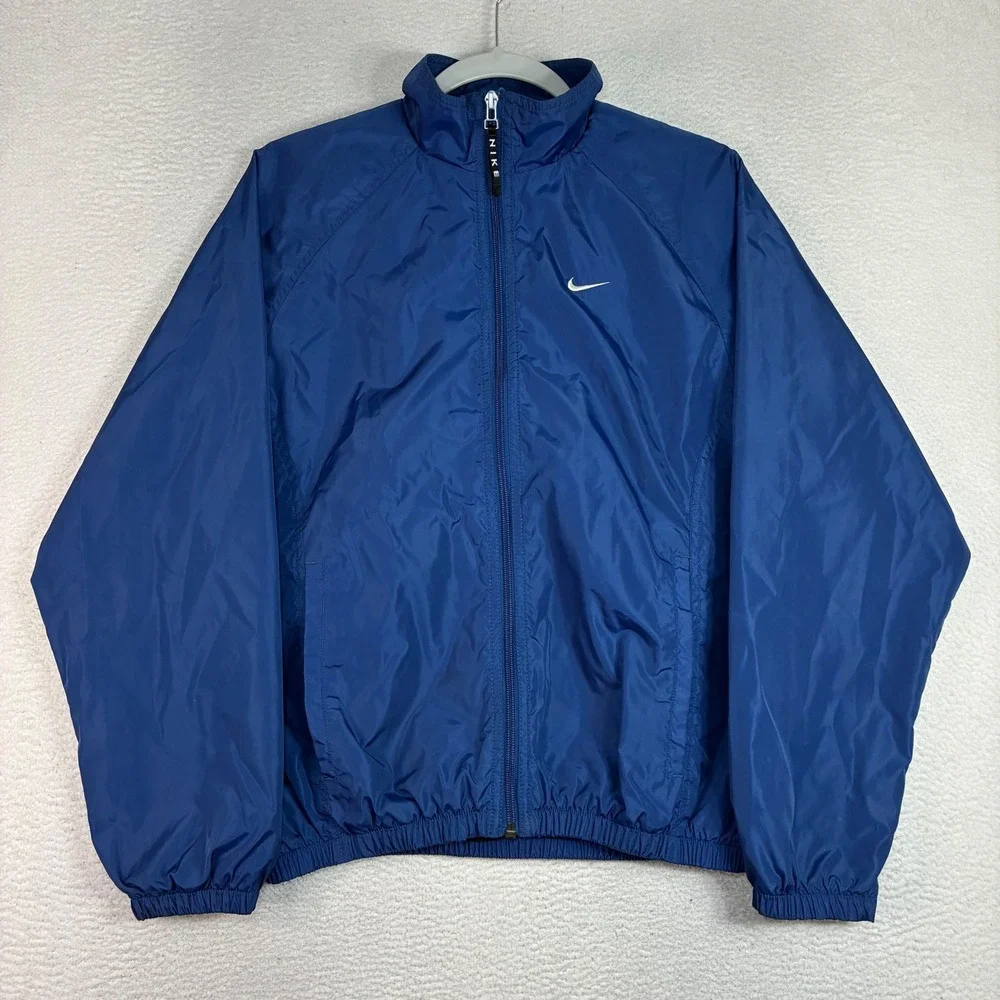 Vintage Nike Windbreaker Jacket Women S Blue Full Zip Nylon Mesh Lined 90s